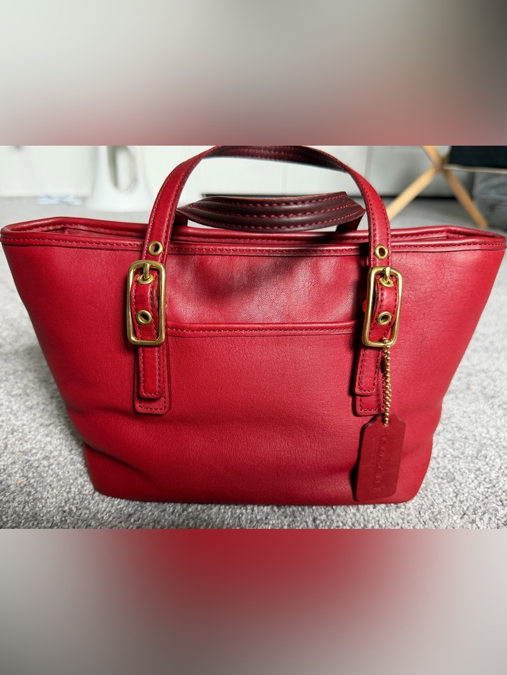Vintage Coach Mini Market Tote Red